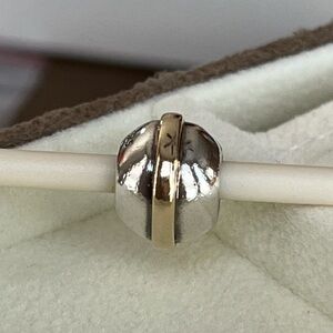 Pandora Saturn Charm Silver & 14k Gold